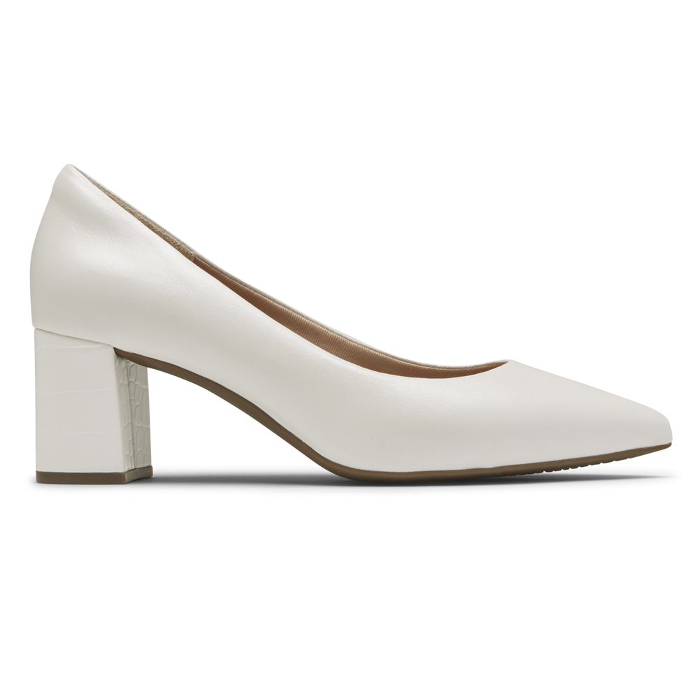 Rockport Women's Total Motion Salima Heel Pumps - White - USA (2546SNXWO)